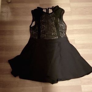 Black Lace Romper Dress